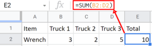 SUM Function - Google Sheets - Sheets Help