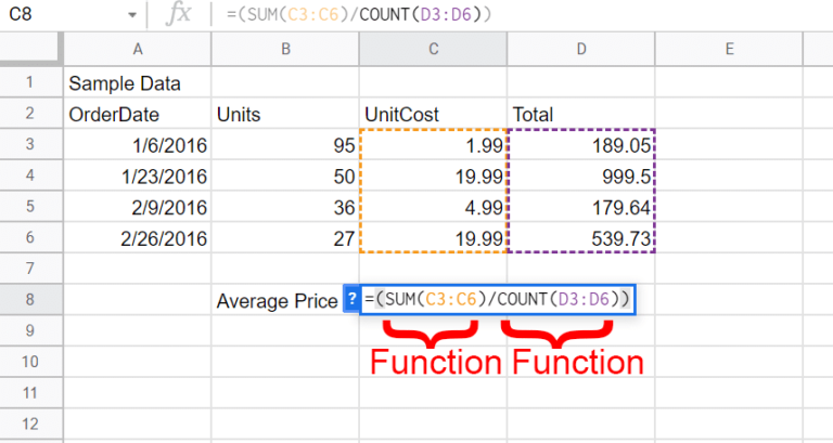 Using Formulas In Google Sheets - Sheets Help