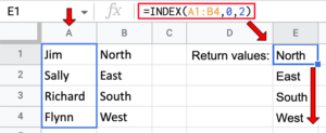 INDEX Function - Google Sheets - Sheets Help