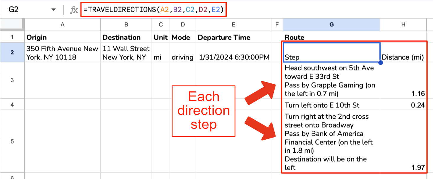 Travel Formulas - Time and Distance Formulas in Google Sheets